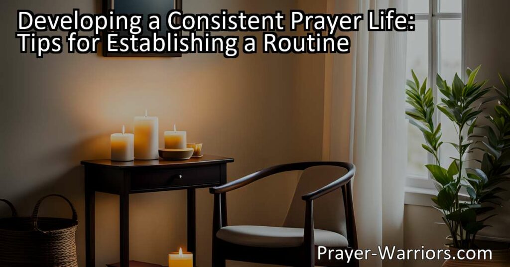 Developing a Consistent Prayer Life: Tips for Establishing a Routine. Discover helpful strategies to cultivate a regular prayer practice and connect with a higher power. Develop a consistent prayer life easily with these tips.