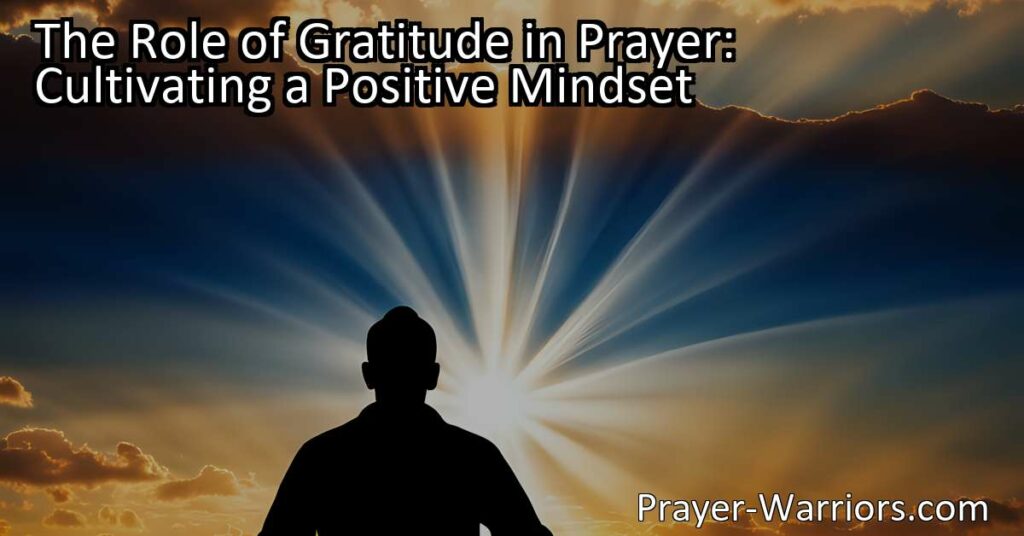 Discover the transformative power of gratitude in prayer. Cultivate a positive mindset by shifting focus to blessings rather than shortcomings. Start with gratitude for a fulfilled spiritual experience. Unlock resilience