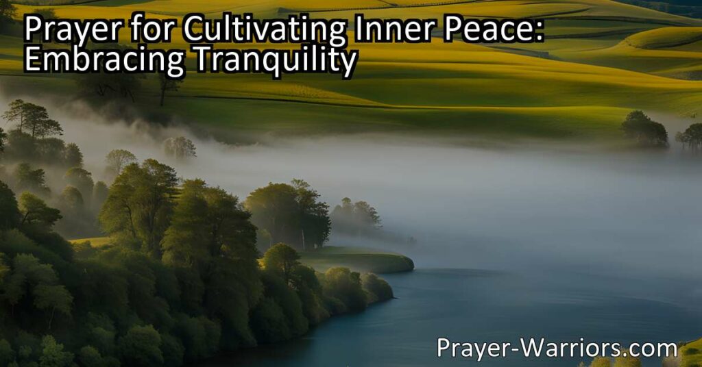 Discover the power of prayer in cultivating inner peace. Embrace tranquility and find solace amidst life's chaos. Let go of worries and connect with a higher power for strength and serenity.