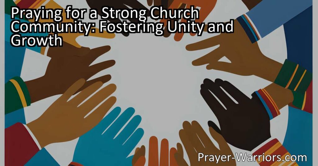 Praying for a Strong Church Community: Fostering Unity and Growth. Learn how prayer brings people together