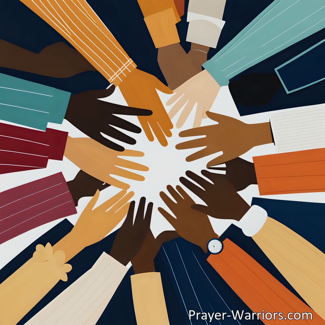 Freely Shareable Prayer Image Praying for Unity in the Church: Embrace Diversity with Love. Learn why it's important to pray for unity and embrace diversity for a thriving church community.