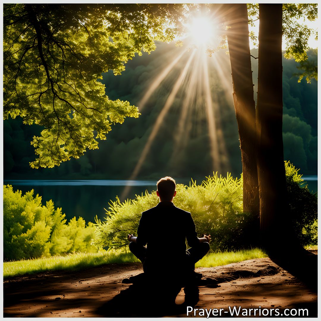 Freely Shareable Prayer Image Find peace and rest in God's presence through prayer. Discover the power of rest and restoration for your weary soul. Seek solace and tranquility in His love.