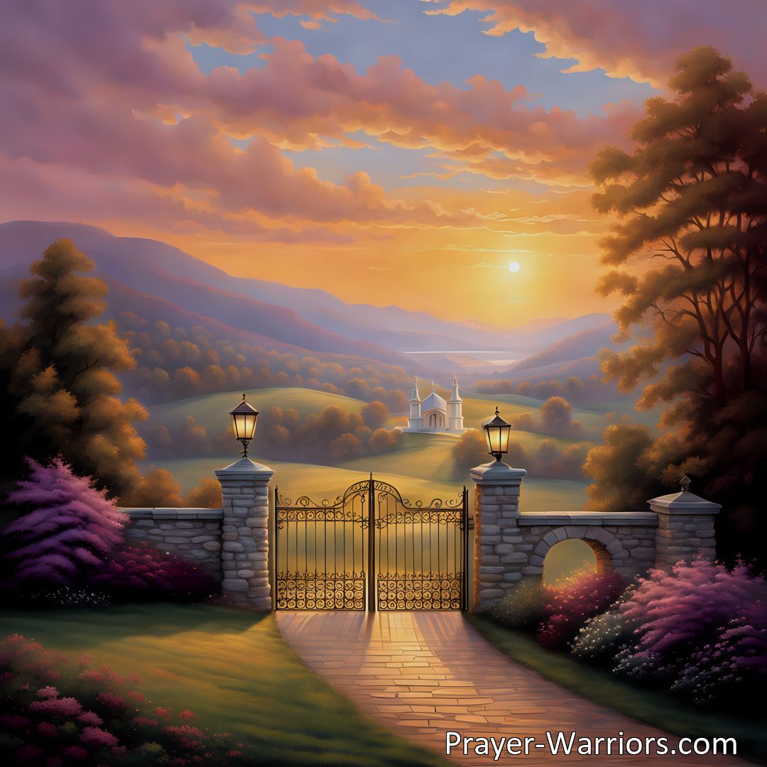 Freely Shareable Hymn Inspired Image Experience the beauty of life's journey as the years go by and the sun sets. Discover the promise of rest and eternal joy as we approach the gates of a peaceful realm illuminated by love.