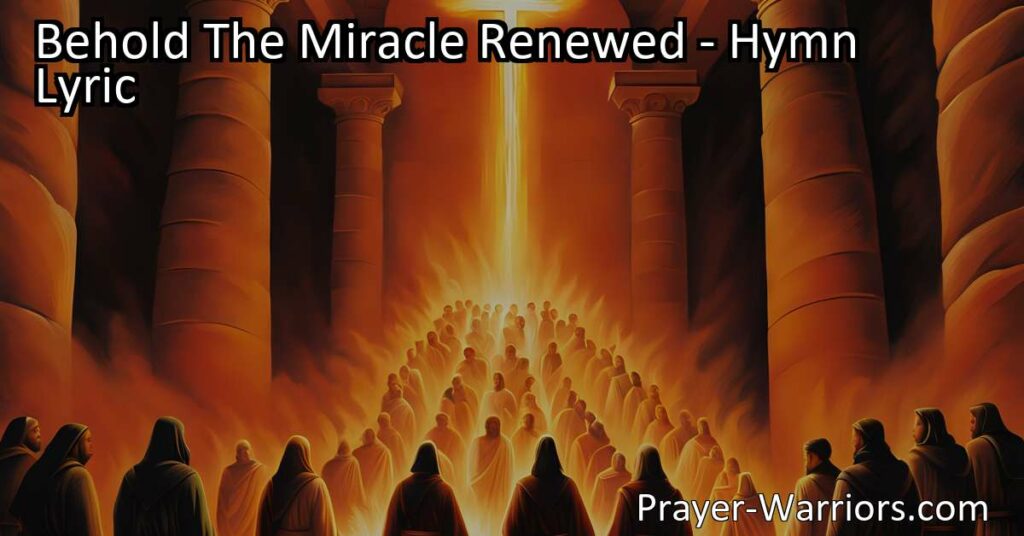 Discover the power of faith in the face of trials. "Behold The Miracle Renewed" captures the journey of believers through the fires of life. Stand firm and emerge unharmed