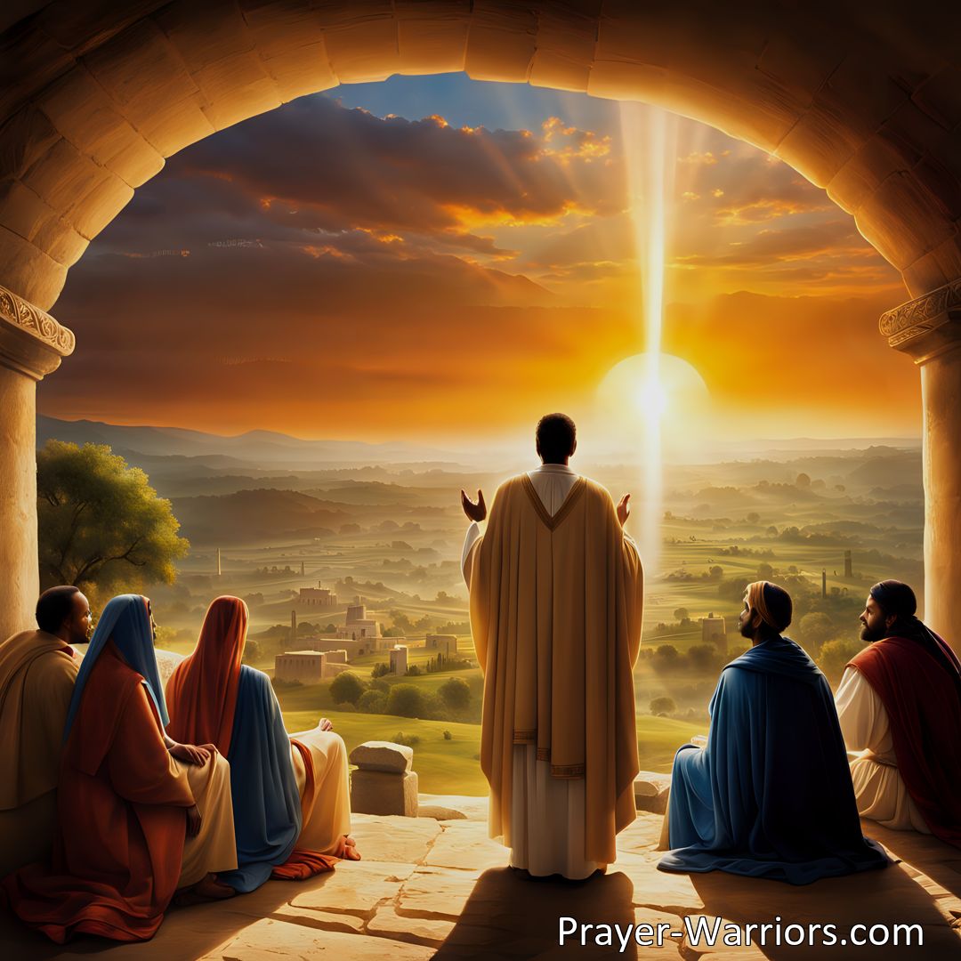 Freely Shareable Hymn Inspired Image Behold The Morning Sun: A Hymn of Light and Guidance. Experience the power of the Gospel, trust in God's promises, and spread His praise throughout the world.