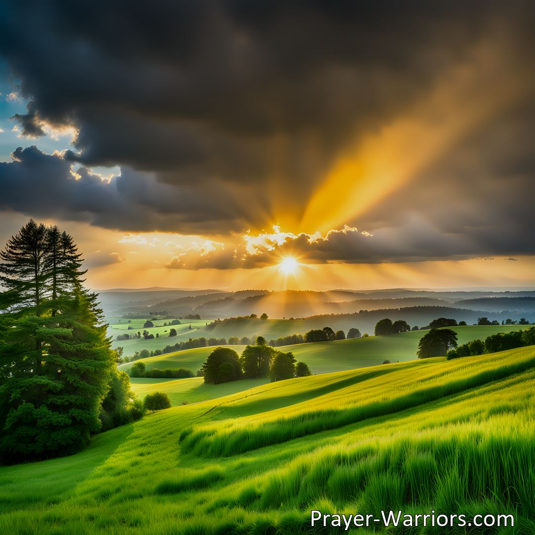 Freely Shareable Hymn Inspired Image Find hope and joy in life's challenges with Cometh Sunshine After Rain. Embrace God's love and trust His plan for brighter days ahead. Overcome sorrow and find solace in His presence. Persevere, for relief and renewed strength await. Experience the beauty of hope after the storm.