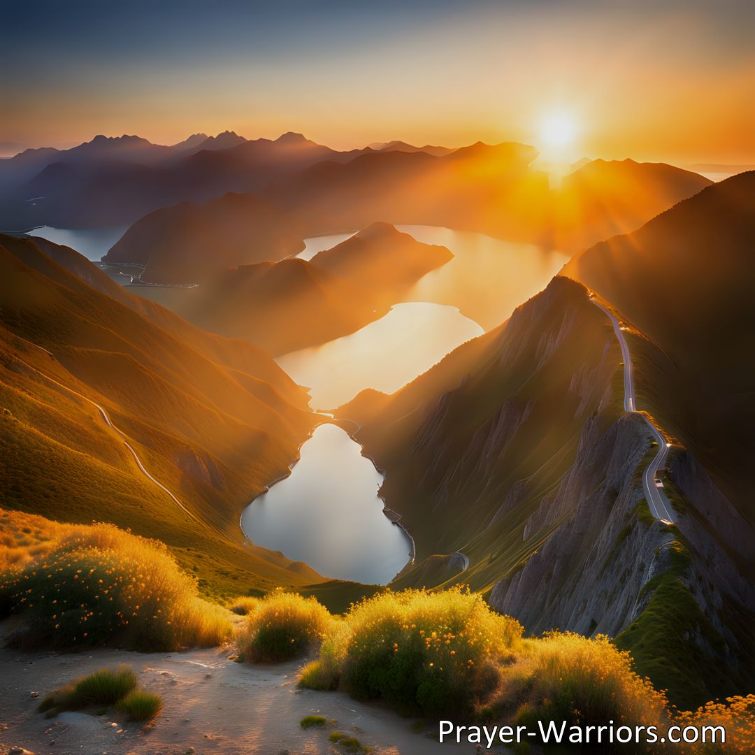 Freely Shareable Hymn Inspired Image Experience the beauty of sunrise and the joy it brings. From East The Sun In Splendor Dressed hymn captures the awe-inspiring power of nature and the glimpse of paradise it offers. Join us on a spiritual journey towards Heaven's paradise.
