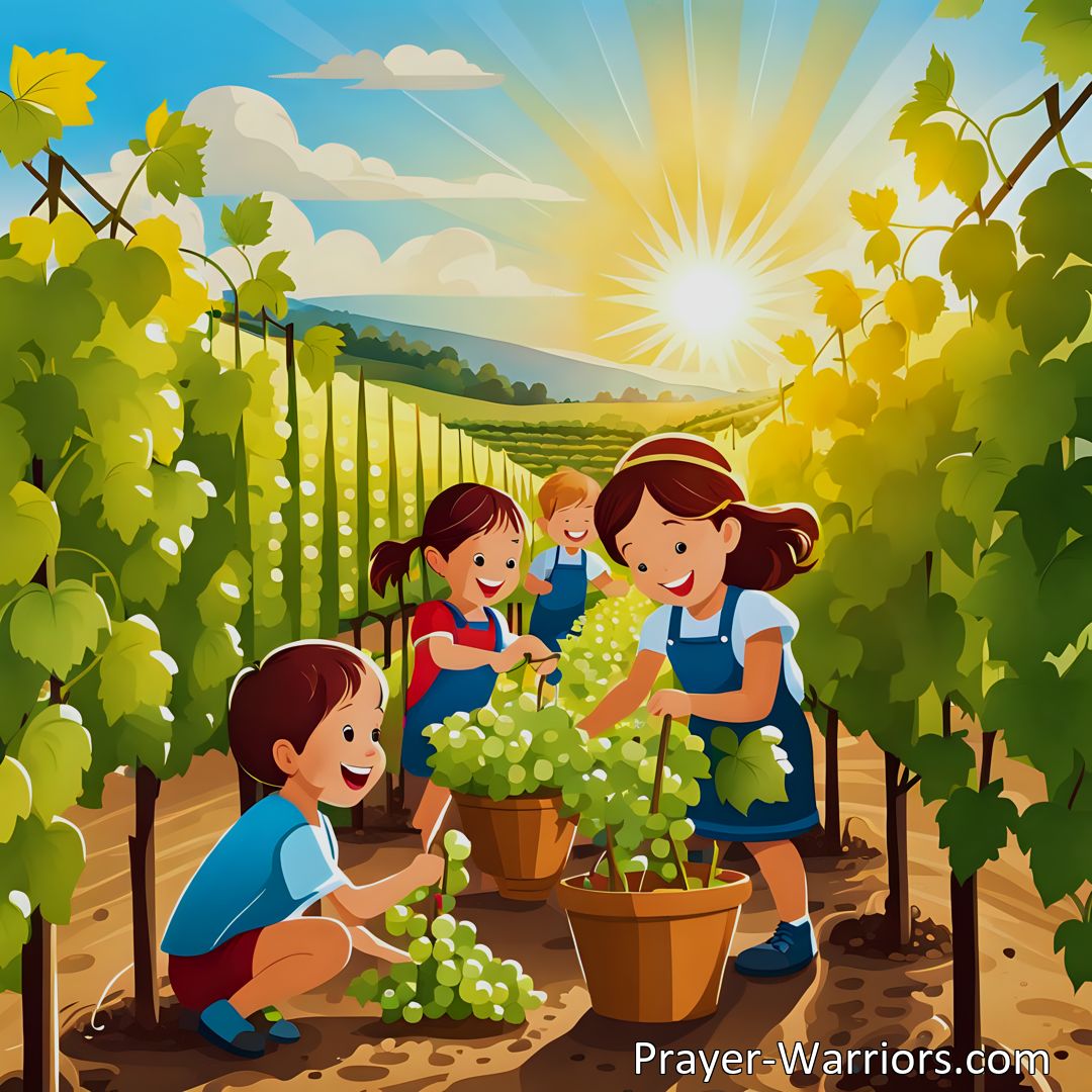 Freely Shareable Hymn Inspired Image Embrace Jesus' command to work in the vineyard, sow the seed of the Word, and experience joy in answering His call. Start laboring in the vineyard today!