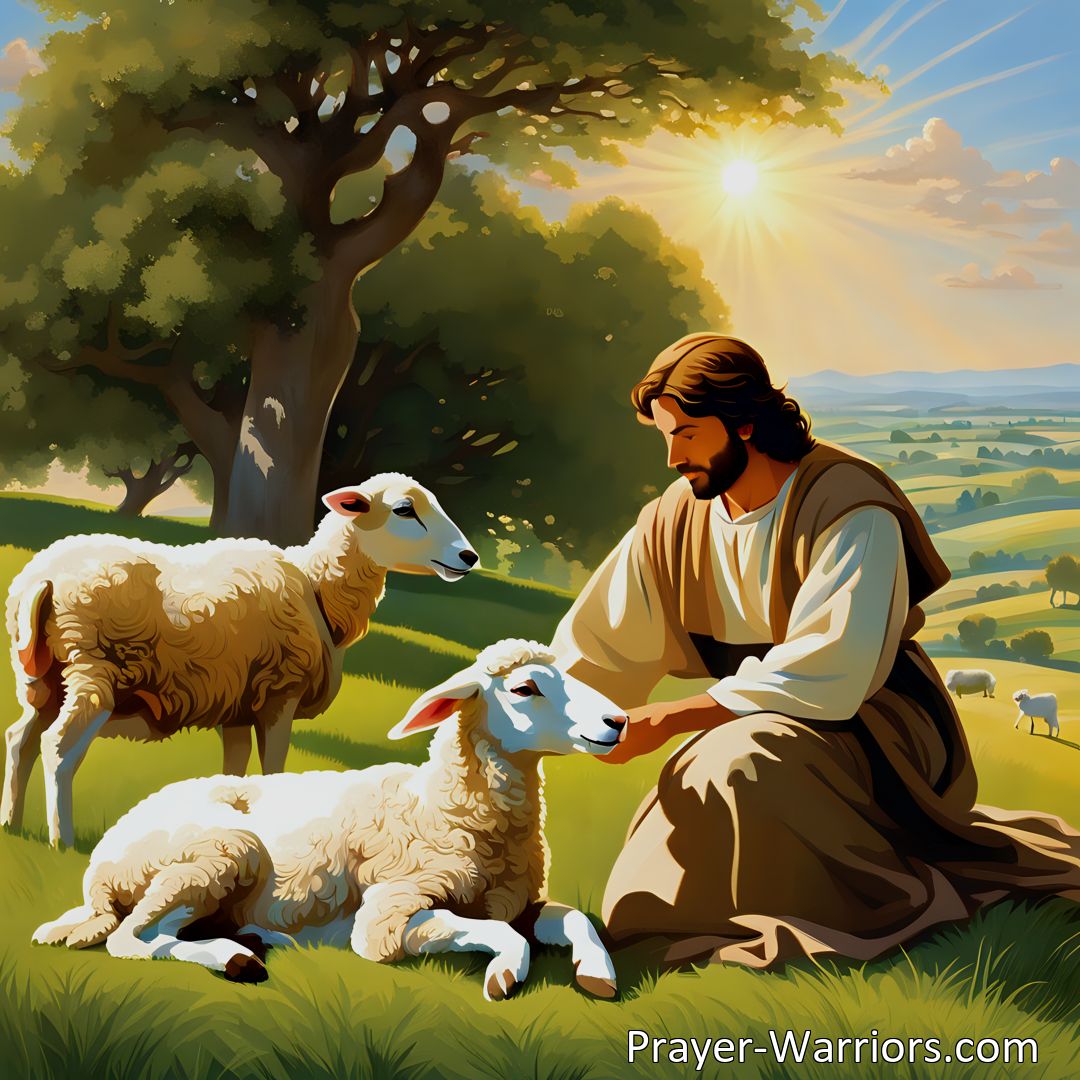 Freely Shareable Hymn Inspired Image Discover the joy and comfort of being Jesus' little lamb. Find guidance, provision, and unconditional love from the Shepherd who knows your needs. Embrace your role with gratitude and embrace the journey with contentment. You are cherished and cared for beyond measure.