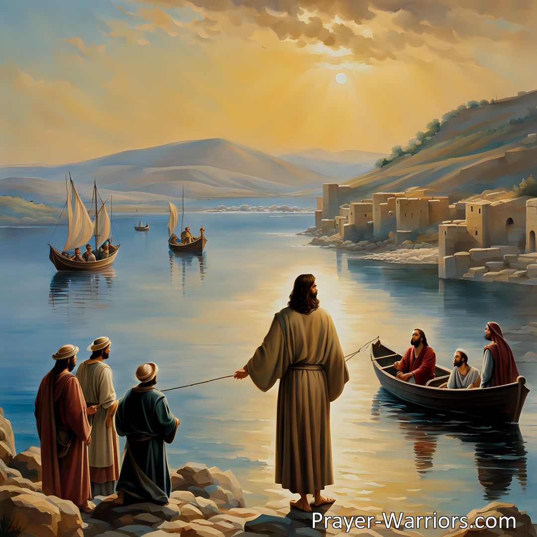 Freely Shareable Hymn Inspired Image Ignite your faith and become fishers of men with I Hear The Words That Jesus Spake. Discover the call to discipleship and sharing the gospel. Hear Jesus' voice and follow Him with all your heart.