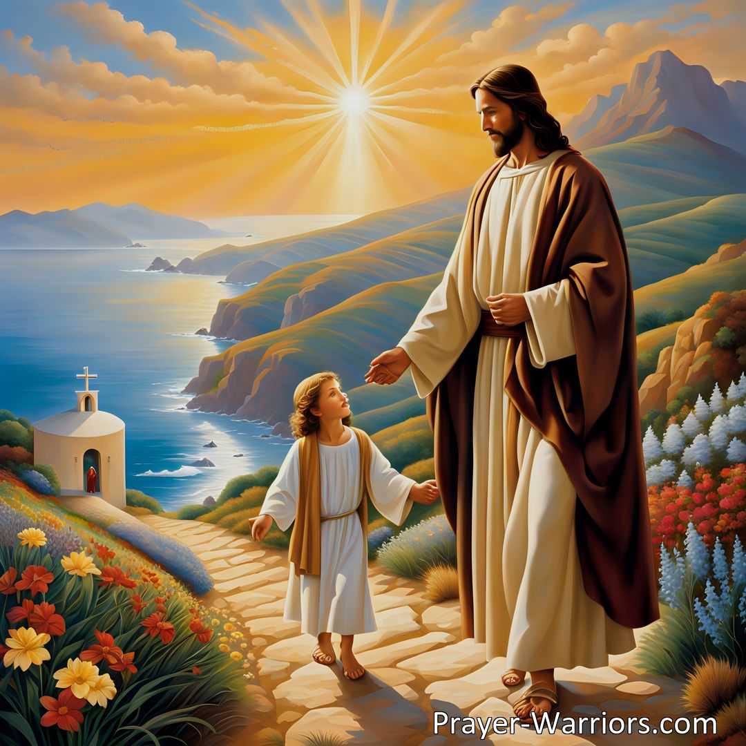 Freely Shareable Hymn Inspired Image META DESCRIPTION: Discover peace, guidance, and the promise of a heavenly welcome on life's journey by walking with Jesus. Find rest for your weary heart and mind in His loving care and unfailing presence.