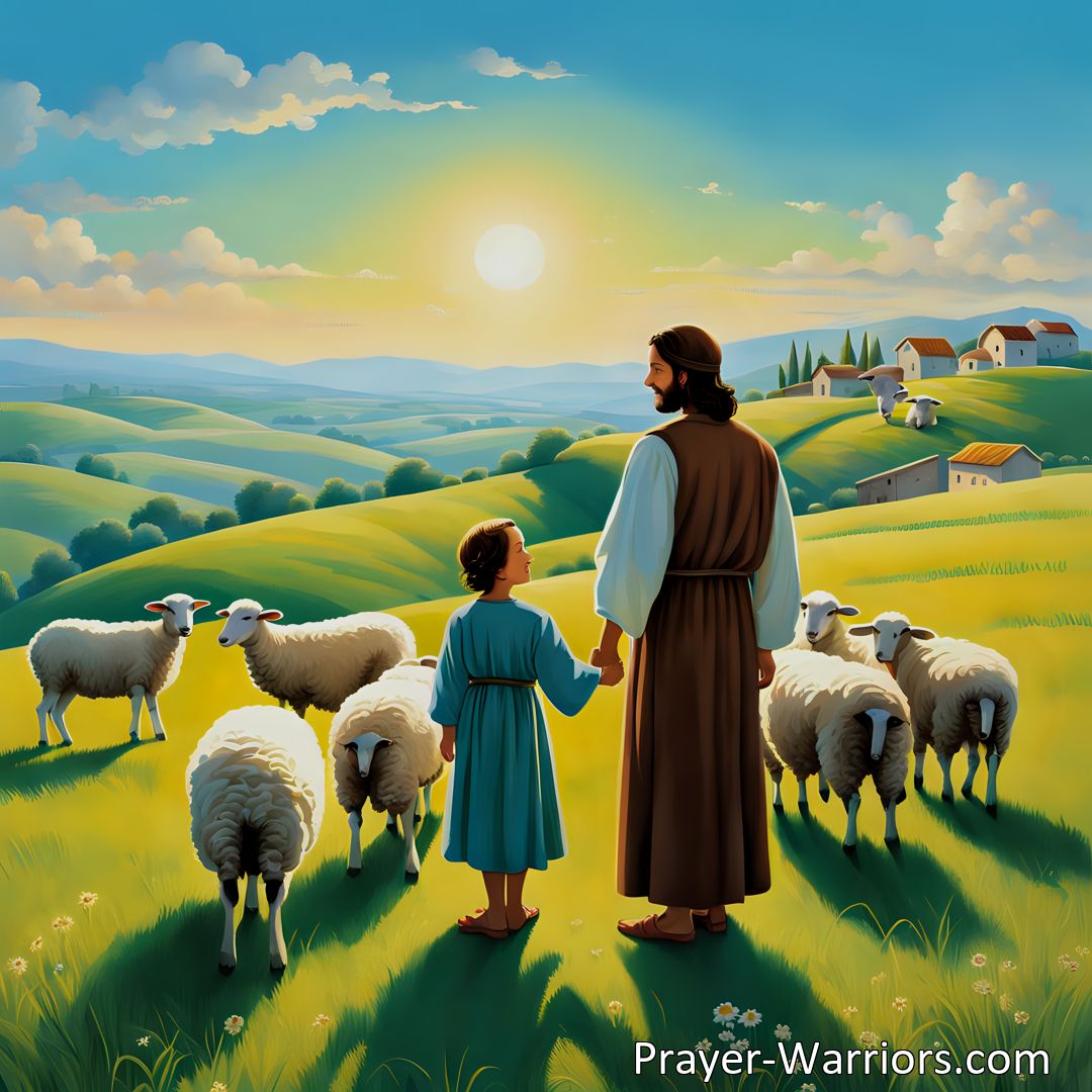 Freely Shareable Hymn Inspired Image Jesus Gentle Shepherd: Nurturing Guidance for Children. Explore Jesus' gentle leadership, His love for children, and how we can follow His example. Find comfort and blessings in His caring presence. Join us on this journey.