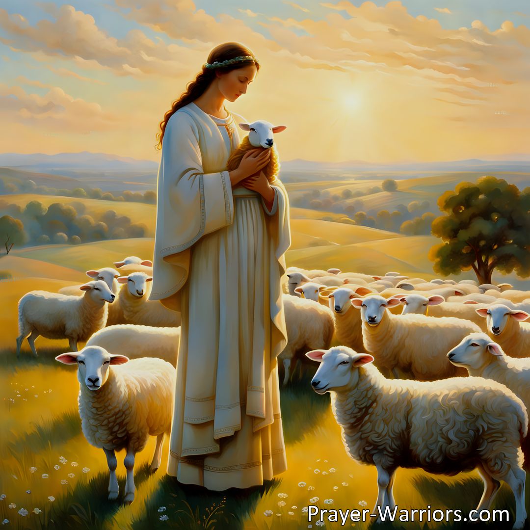 Freely Shareable Hymn Inspired Image Find peace and strength in Jesus' mercy and care. Turn to Him in prayer for guidance and solace. Trust in His loving care like a shepherd.