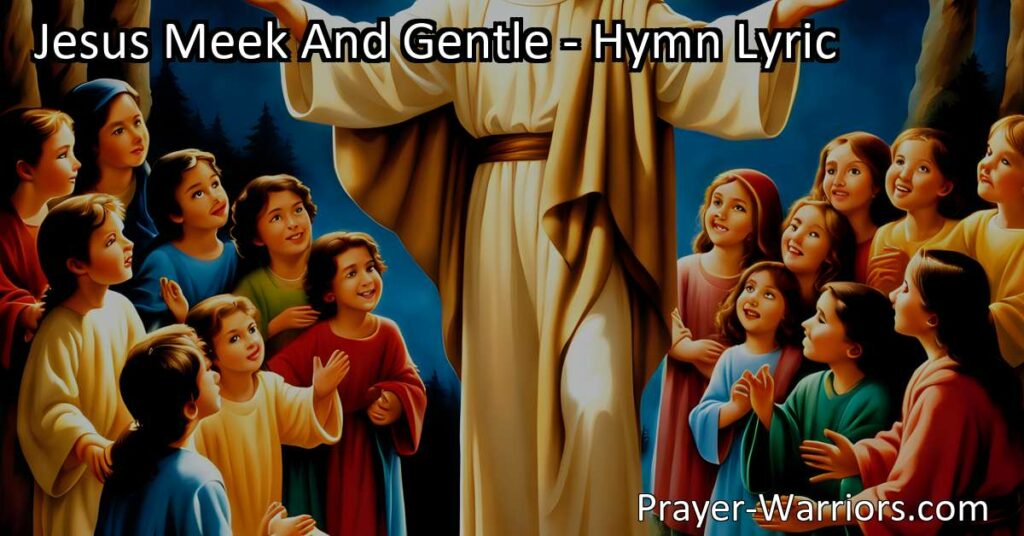Discover the loving nature of Jesus in the hymn "Jesus Meek And Gentle." Find solace in His presence and embrace His compassion as you navigate through life's challenges. Surrender to His love and experience the freedom of salvation.