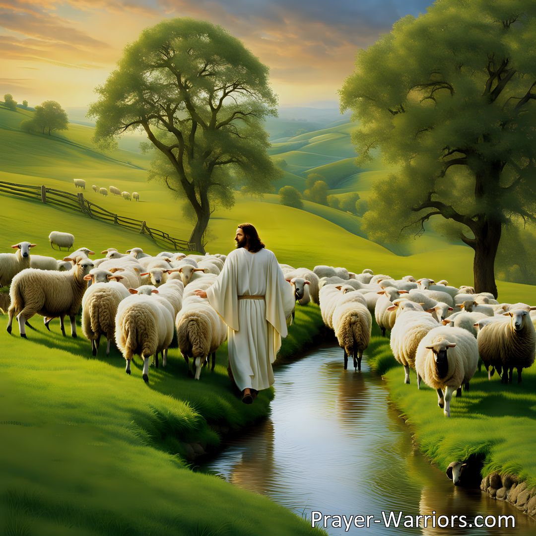 Freely Shareable Hymn Inspired Image Discover the comfort and protection of Jesus, our Shepherd of the Sheep. Trust in His promises, find salvation through His sacrifice, and experience a deeper relationship with our Heavenly Father. Follow Him to eternal rest and bliss.