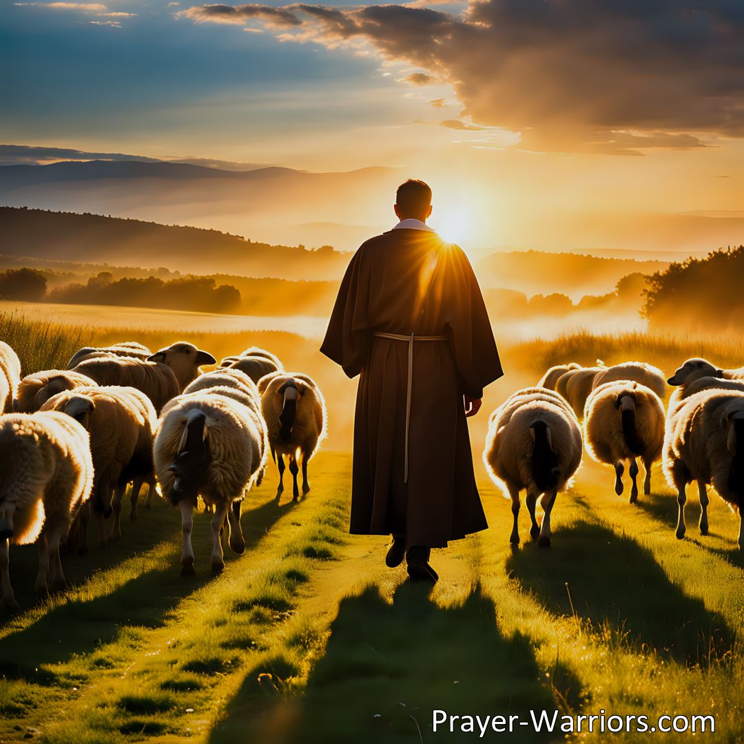 Freely Shareable Hymn Inspired Image Jesus The Loving Shepherd: A Call to Find Rest and Safety Enter the fold of safety with Jesus, the loving Shepherd. Experience His unwavering love and find rest in His comforting embrace. Respond to His call and discover true peace.