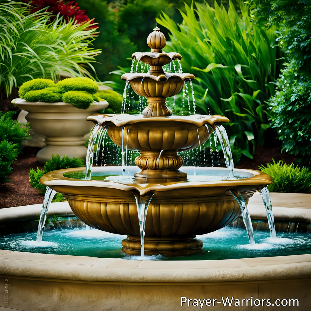 Freely Shareable Hymn Inspired Image Experience the Abundance and Blessings of Jesus' Living Water. Quench Your Spiritual Thirst and Find Eternal Fulfillment. Jesus The Water Of Life Will Give.