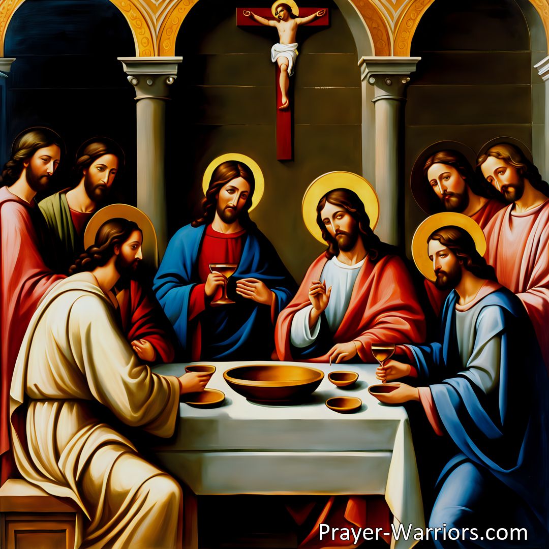 Freely Shareable Hymn Inspired Image Discover the profound significance of the hymn Jesus We Bow Before Thy Feet and the divine feast it references. Explore the symbolism of the Eucharist, its role in nourishing our souls, and the eternal blessings it offers.