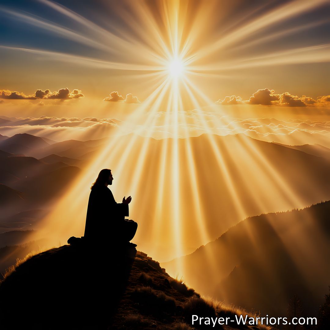 Freely Shareable Hymn Inspired Image Discover the power of prayer in Jesus' life with Jesus Went Upon The Mountain. From His birth to the cross, prayer shaped His journey. Emulate His example and strengthen your relationship with God through prayer.