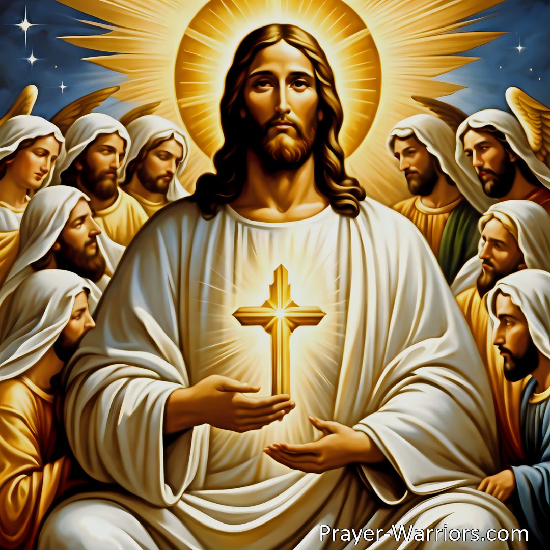 Freely Shareable Hymn Inspired Image Discover the truth about King Jesus and his role in your life. He is your all in all - your source of hope, love, and guidance. Find satisfaction and contentment walking by His side. Embrace Him and experience the incredible love and grace He has for you.