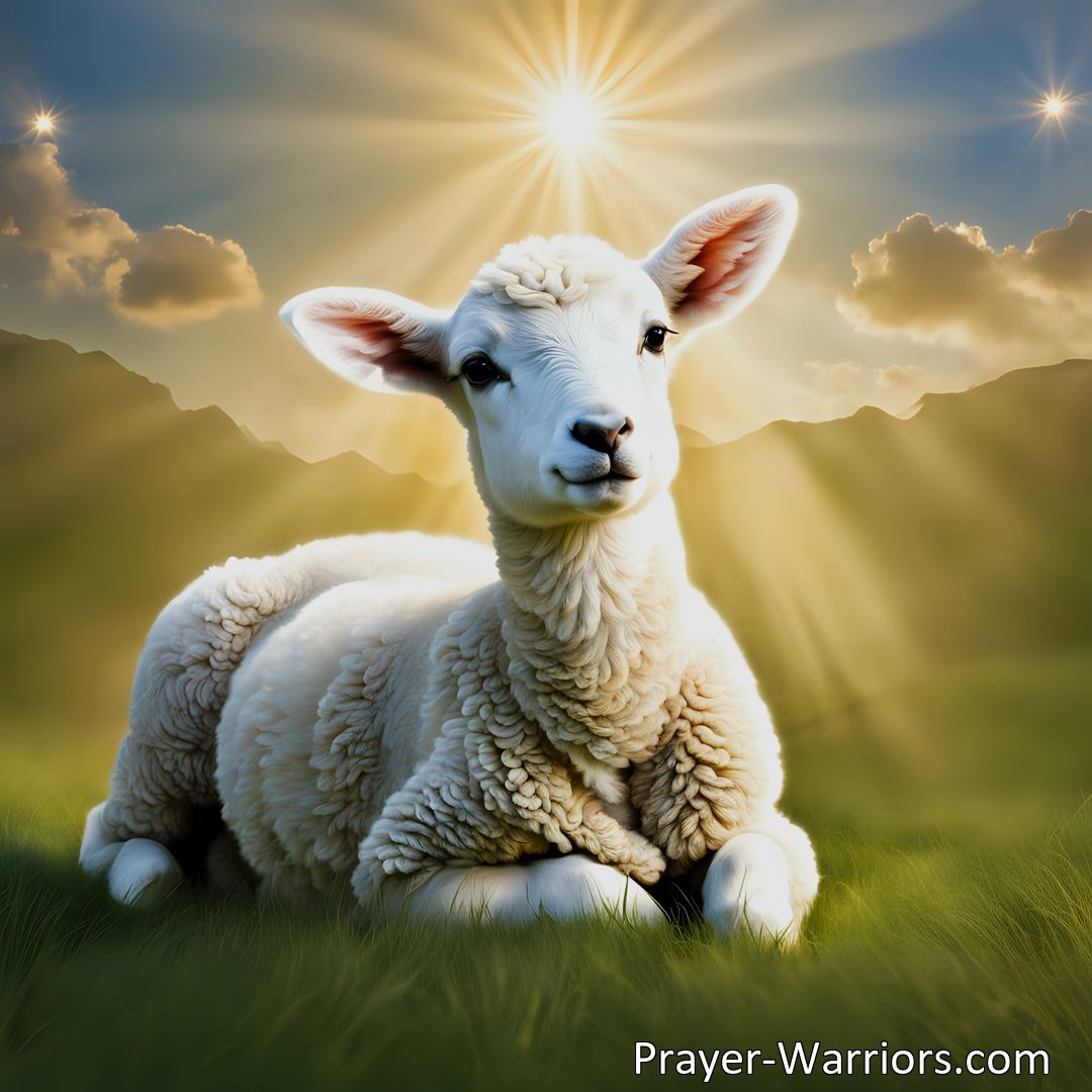 Freely Shareable Hymn Inspired Image Discover the meaning and significance of the hymn Lamb of God, O Jesus. Reflect on Jesus' love, mercy, and peace as the Lamb of God who takes away the sins of the world. Find hope and renewal in His presence.