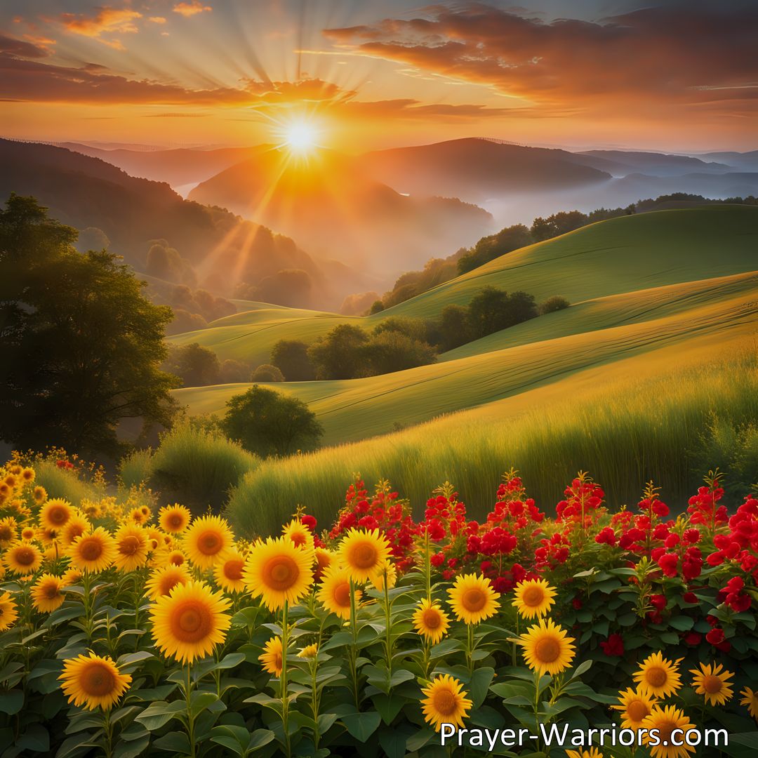 Freely Shareable Hymn Inspired Image Discover the transformative power of light in Light of Light, O Sun of Heaven. This hymn illuminates the path to truth and salvation, guiding our thoughts and actions towards righteousness. Find enlightenment and divine guidance in this beautiful hymn.