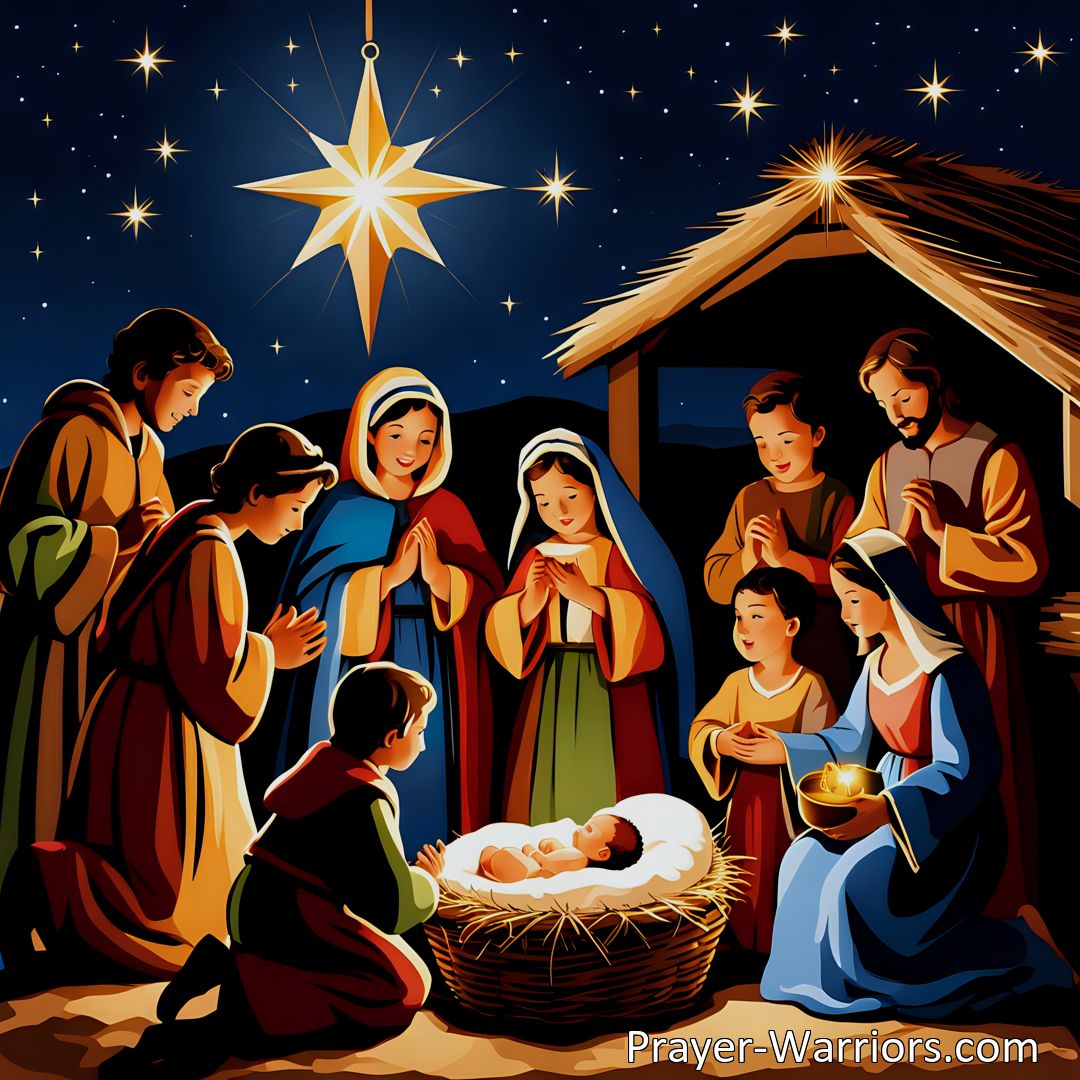 Freely Shareable Hymn Inspired Image Celebrate the birth of Jesus, the Blessed Child of Christmas, with the hymn Little Children, Rise And Sing. Reflect on the joy, humility, and generosity that this season brings. Merry Christmas! (159 characters)