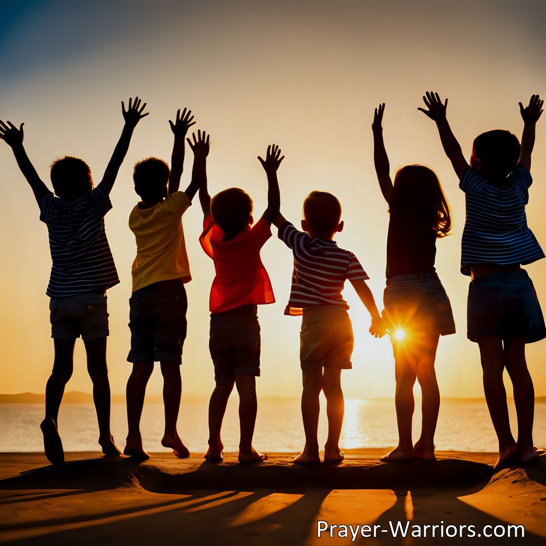 Freely Shareable Hymn Inspired Image Spreading love, hope, and cheer - Little Sunbeams: fulfilling God's mission for children to brighten the world with joy and positivity. Be a beacon of light and make a difference as a little sunbeam.
