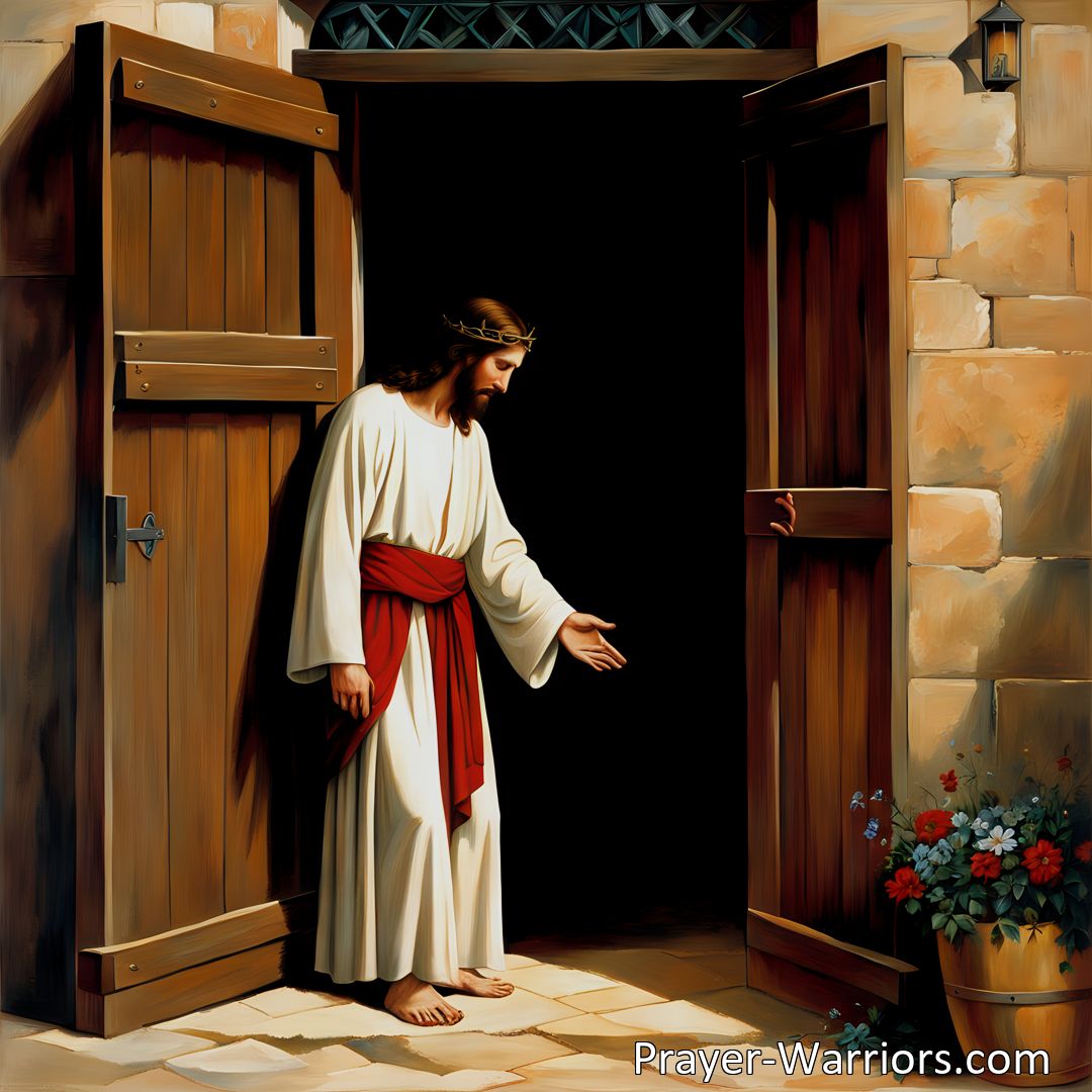 Freely Shareable Hymn Inspired Image Discover the powerful hymn O Jesu, Thou Art Standing and embrace the love and grace of Jesus Christ. Don't keep Him waiting at your door, open your heart and invite Him in.