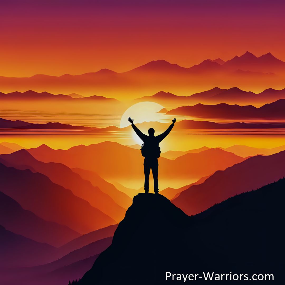 Freely Shareable Hymn Inspired Image Find comfort and well-being on every sunny mountain with the righteous. Embrace faith and hope in the hymn 'On Every Sunny Mountain' for a fulfilling life.