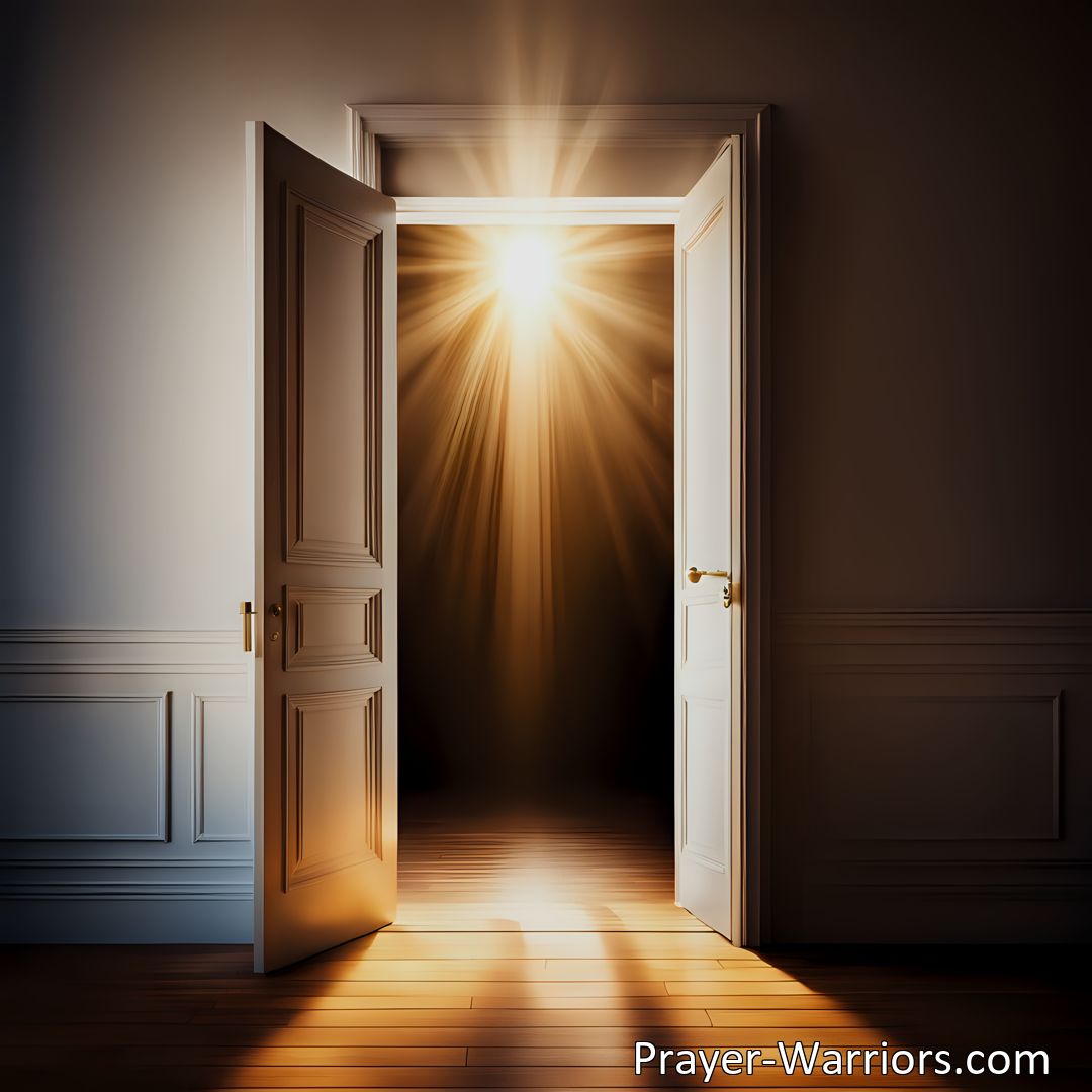 Freely Shareable Hymn Inspired Image Take the Step to Jesus and Find Salvation: Embrace the Open Door for Eternal Life. Find Rest, Peace, and Joy in His Presence Tonight.