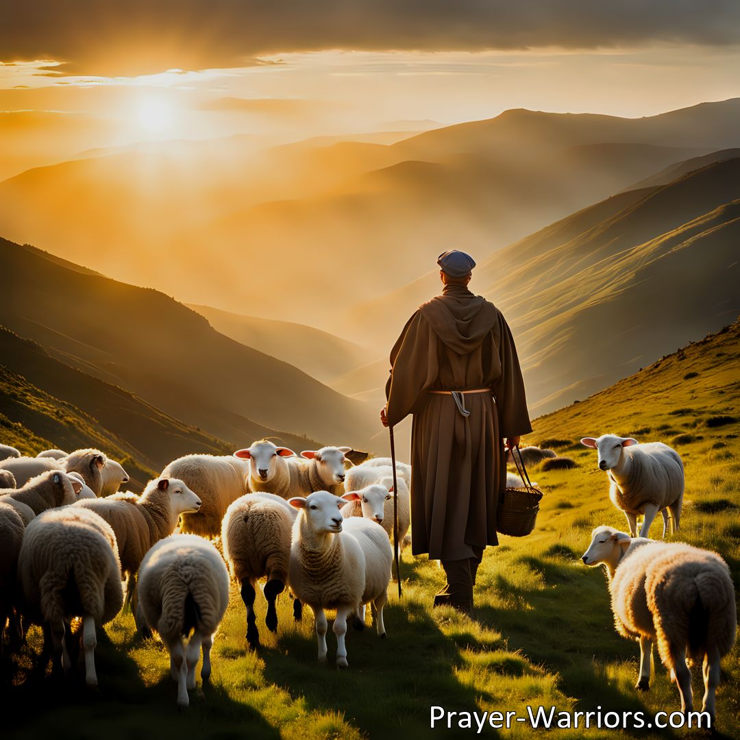 Freely Shareable Hymn Inspired Image Experience the Unwavering Love and Care of the Shepherd of Love. Find Guidance, Salvation, and Hope. Answer His Call Today.