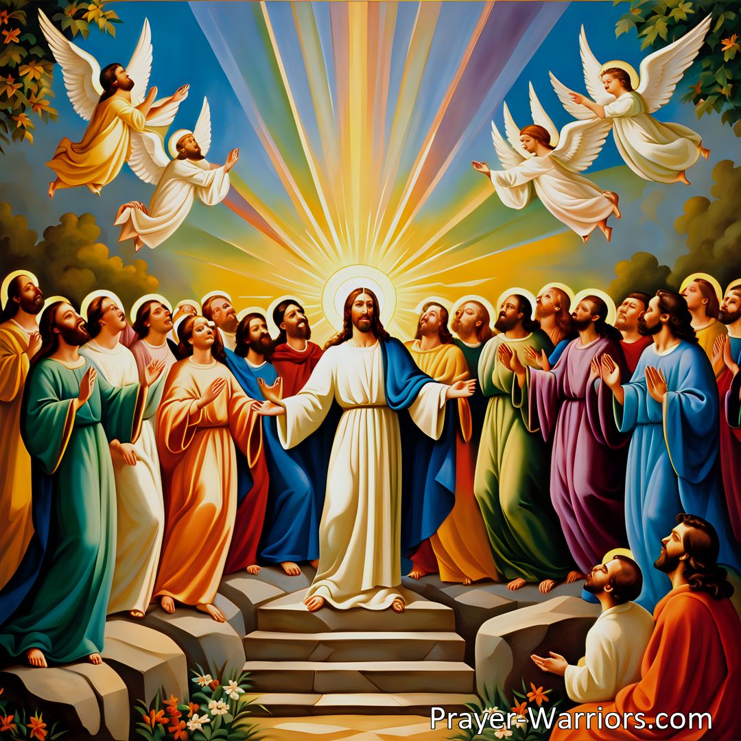 Freely Shareable Hymn Inspired Image Shout And Proclaim The Savior Love: A Hymn of Joy and Gratitude - Experience the boundless love of our Savior as we join together in praise and spread His message of hope and eternal life. Join us in shouting and proclaiming the Savior's love!
