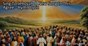 "Sing to Jehovah a new song in this agreeable tune - a joyful song of praise and adoration. Let every tongue join in worship and bless His name. Discover His wonders and proclaim His glory to all nations. Our God is mighty and deserving of all praise. Let us bring offerings and reverence Him in His house. Proclaim His reign and justice to the world. Let creation rejoice and sing in joyful harmony. Worship the Lord with truth and righteousness."