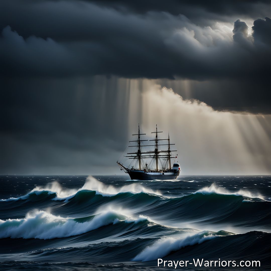 Freely Shareable Hymn Inspired Image Find solace and salvation amidst sin's wild ocean. Discover the urgency to steer for home and embrace the loving voice of Jesus, guiding us towards safety and eternal bliss.