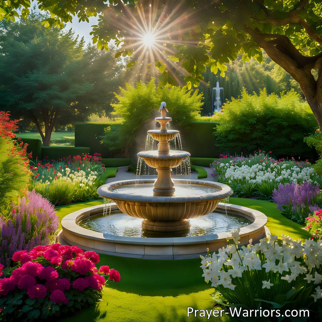 Freely Shareable Hymn Inspired Image Experience the joy and renewal of having Jesus spring up within your heart with Springing Up Within My Heart hymn. Quench your thirsty soul with the well of living water.