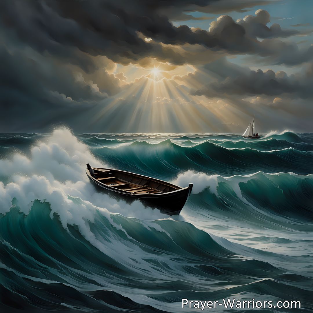 Freely Shareable Hymn Inspired Image Finding Peace in Life's Storms: Experience tranquility amidst the chaos with Jesus' comforting words, Peace, be still! Let go of sin, embrace healing, and find true peace for your storm-tossed soul.