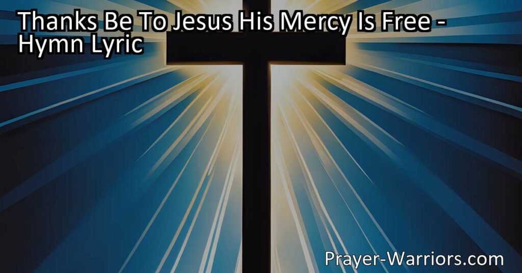 Discover the profound meaning of Jesus' mercy in this hymn. His boundless and free mercy flows for all sinners. Come home to His loving embrace and find salvation. Jesus is seeking you with open arms.
