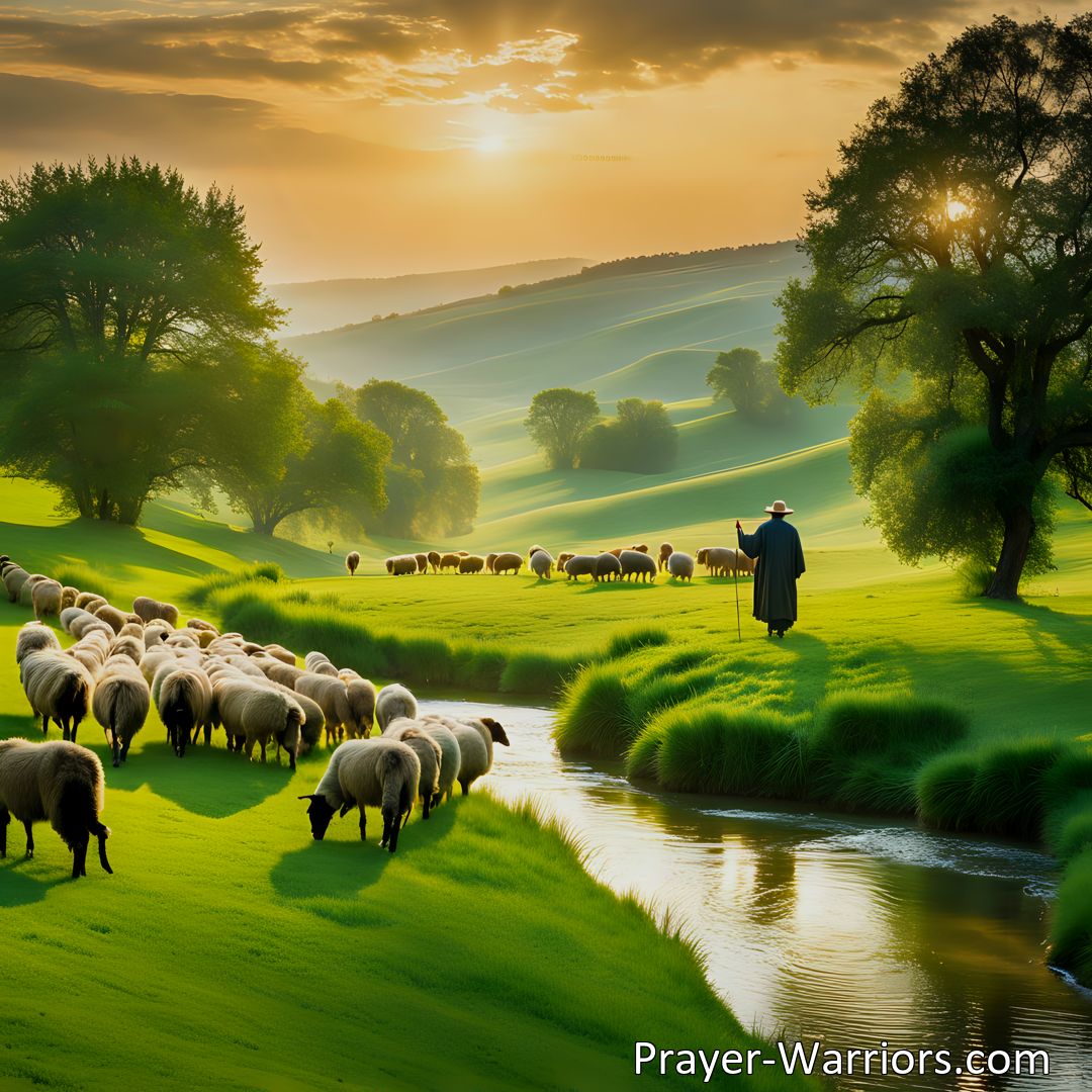 Freely Shareable Hymn Inspired Image Experience the guidance and care of God as the shepherd of love. Find comfort in His provision, restoration, and protection. Trust in His constant guidance and grace.