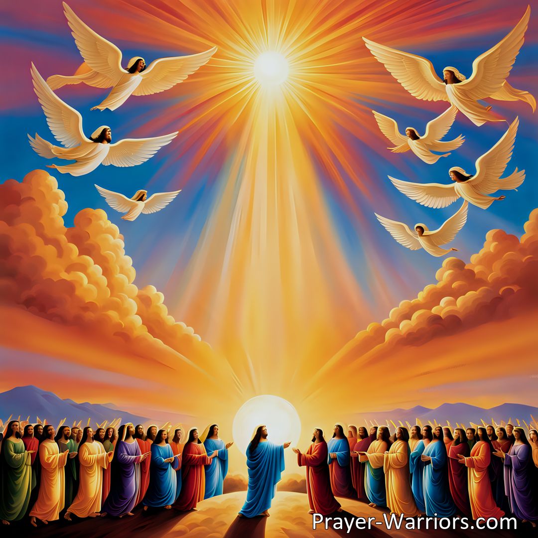 Freely Shareable Hymn Inspired Image Experience the breathtaking vision of Christ's second coming in The Sun Will Pale Before Him hymn. Find hope, joy, and anticipation for a better future filled with everlasting peace and happiness when Jesus comes again.