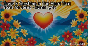 Experience the sunshine in your heart that beats for Jesus. Find joy
