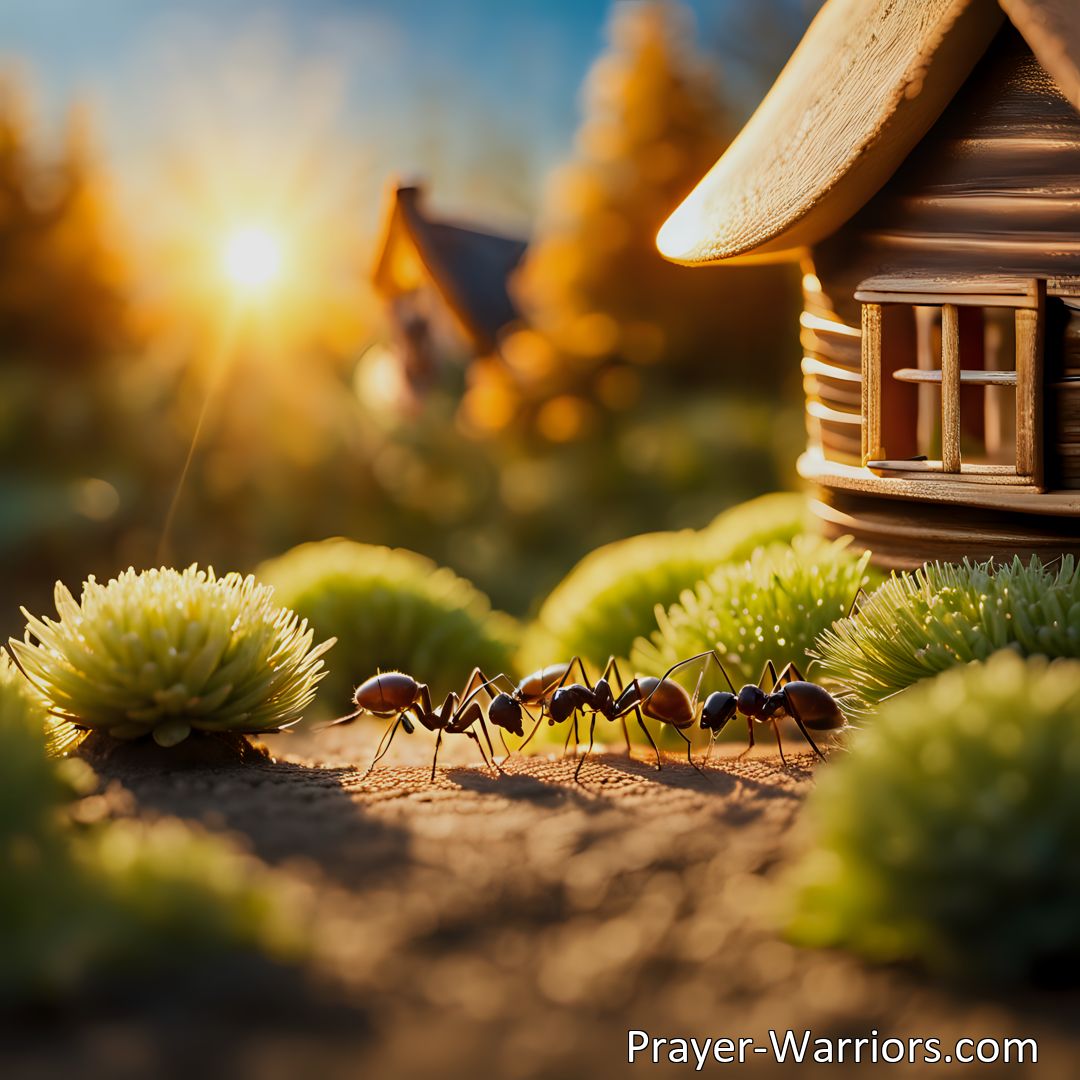 Freely Shareable Hymn Inspired Image Discover the wisdom of ants and the lessons they teach us about foresight and preparedness. Don't underestimate the value of these humble creatures in our lives.