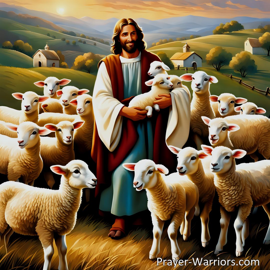 Freely Shareable Hymn Inspired Image Discover the meaning of being lambs of Jesus and expressing our gratitude. Learn how to live as precious lambs, guided by our Shepherd. Find comfort in our identity as lambs of Jesus.
