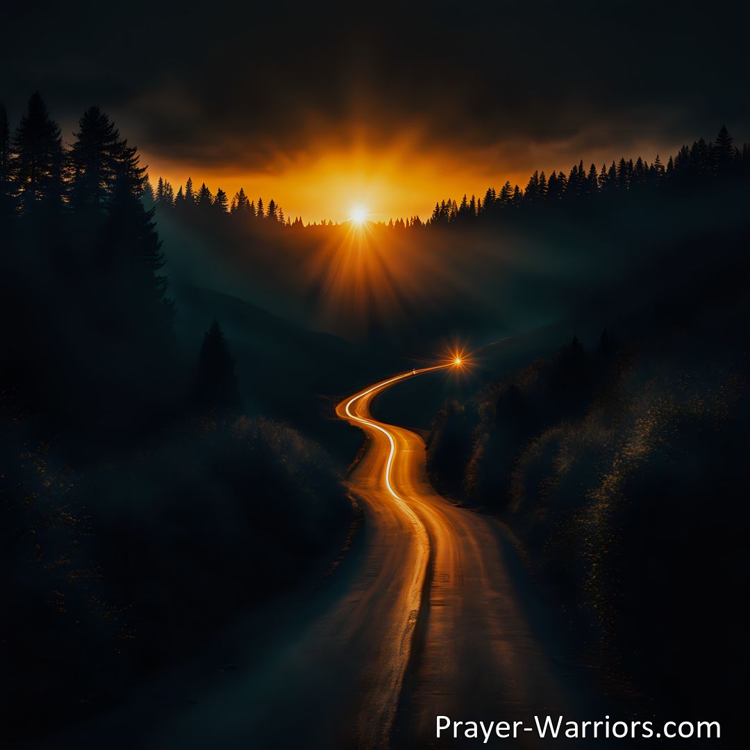 Freely Shareable Hymn Inspired Image Discover how When Jesus Leads The Way, the darkness is transformed into radiant light. Trust in Him and follow His guidance for a bright path ahead.