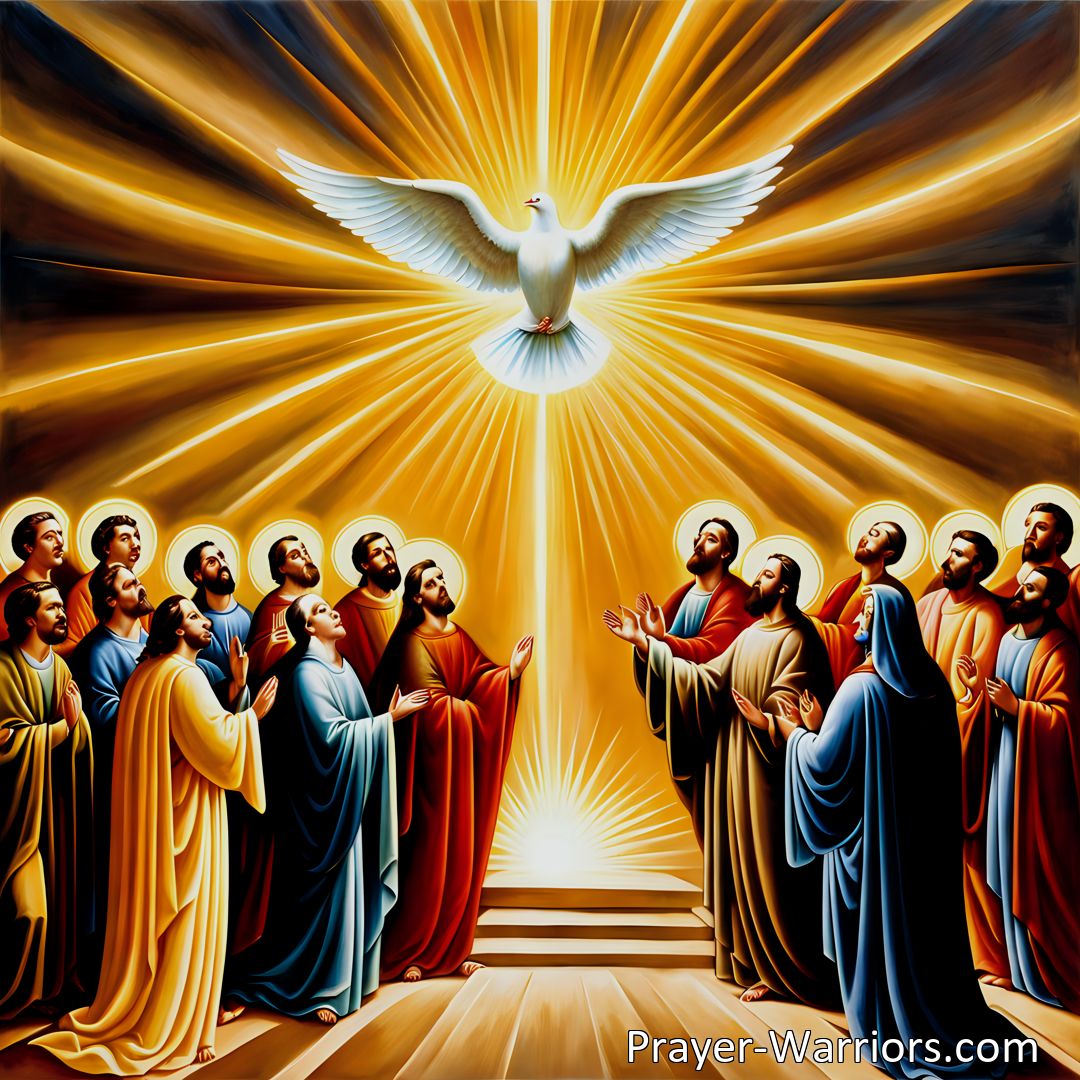 Freely Shareable Hymn Inspired Image Celebrate the gift of the Holy Spirit on the blest day of Pentecost. Discover the ongoing work of the Holy Ghost in our lives & embrace His transformative power. Yield to His influence & live out your faith with boldness. Seek the empowering presence of the Holy Spirit.