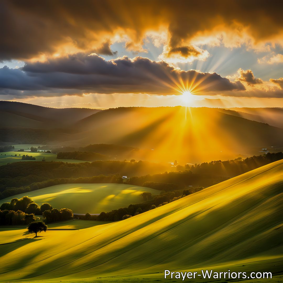 Freely Shareable Hymn Inspired Image Give Glory to God for the Glorious Sunshine: A Reflection on Appreciating God's Blessings. This hymn reminds us to praise God for the beauty of nature and to express gratitude for His goodness in every moment.