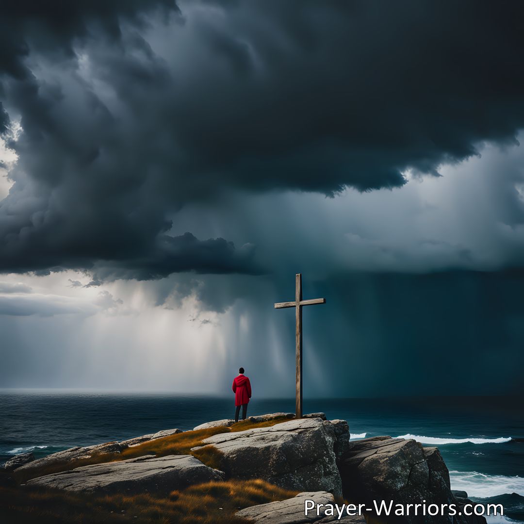 Freely Shareable Hymn Inspired Image Afflicted Saint: Finding strength in Christ's promises. Overcome challenges with trust in Him. Find solace amidst persecution and bear burdens with His strength.