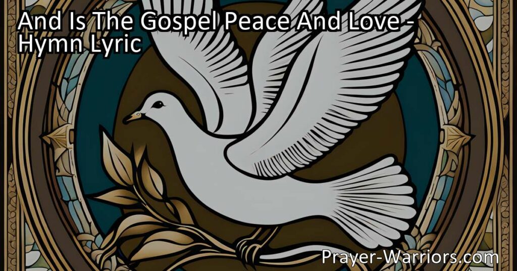 Discover the true meaning of the gospel: peace and love. Let Jesus' example guide your conversations and actions. Find peace and love in the message of the gospel.