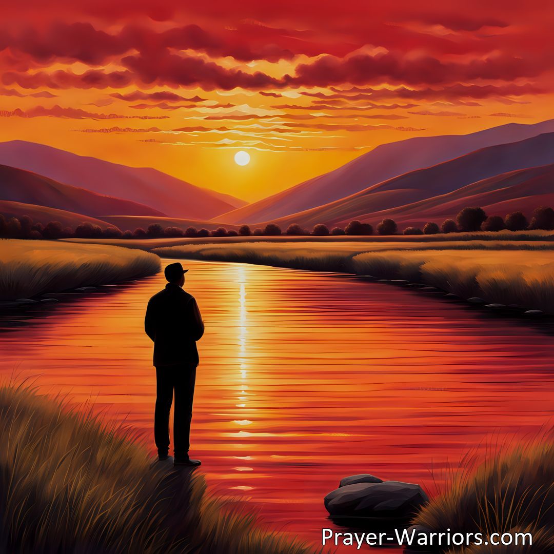 Freely Shareable Hymn Inspired Image Experience inner peace and tranquility in God's love. Discover how His love is like a golden sun setting, flooding our hearts with a soothing calm. Find solace in the eternal peace that flows like a river in our lives.