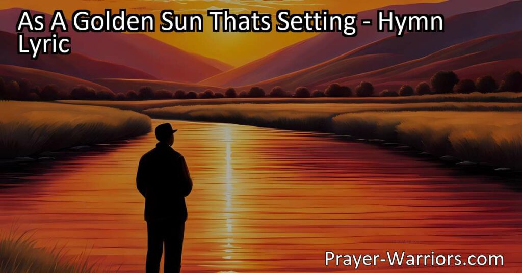 Experience inner peace and tranquility in God's love. Discover how His love is like a golden sun setting